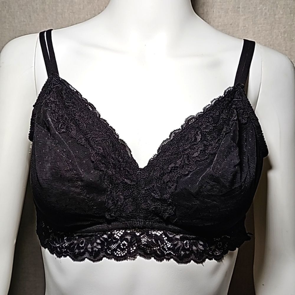 Maidenform black lace bralette size large